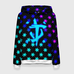 Толстовка-худи женская Doom winter neon, цвет: 3D-белый