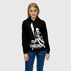 Толстовка-худи женская Ичиго с мечом - Блич, цвет: 3D-черный — фото 2