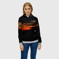 Толстовка-худи женская Закат на плато, цвет: 3D-меланж — фото 2