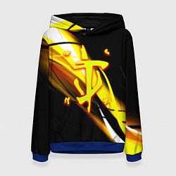 Толстовка-худи женская Doom геометрия из полос, цвет: 3D-синий