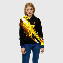 Толстовка-худи женская Doom геометрия из полос, цвет: 3D-синий — фото 2