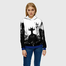 Толстовка-худи женская Doom демон марса, цвет: 3D-синий — фото 2