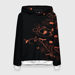 Толстовка-худи женская Китайский орнамент, цвет: 3D-белый