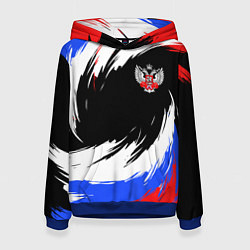 Толстовка-худи женская Федерация бокса РФ - краска, цвет: 3D-синий