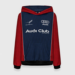 Толстовка-худи женская Audi club retro, цвет: 3D-черный