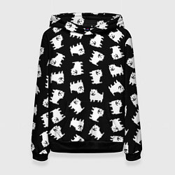 Толстовка-худи женская Annoying dog pattern - Undertale, цвет: 3D-черный