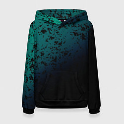 Толстовка-худи женская Абстрактный пятнистый с затемнением, цвет: 3D-черный