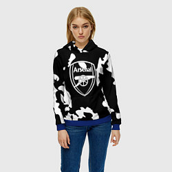 Толстовка-худи женская Арсенал камуфляжные краски, цвет: 3D-синий — фото 2