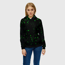 Толстовка-худи женская Color green khaki, цвет: 3D-черный — фото 2