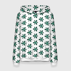 Толстовка-худи женская Цветочная текстура, цвет: 3D-белый