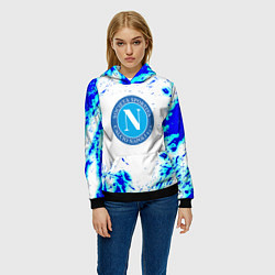 Толстовка-худи женская Наполи текстура краски, цвет: 3D-черный — фото 2