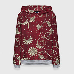 Толстовка-худи женская Красный бархат, цвет: 3D-меланж