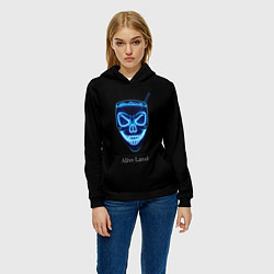Толстовка-худи женская Neon skull cocktail, цвет: 3D-черный — фото 2