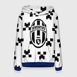 Толстовка-худи женская Juventus x minecraft pattern, цвет: 3D-синий