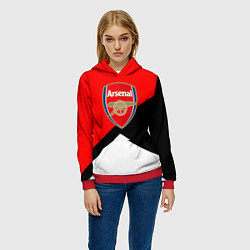 Толстовка-худи женская Arsenal geometry sport, цвет: 3D-красный — фото 2