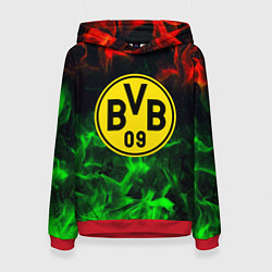 Толстовка-худи женская Borussia красно зеленый огонь, цвет: 3D-красный