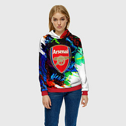 Толстовка-худи женская Arsenal monster, цвет: 3D-красный — фото 2