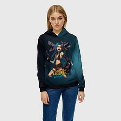 Толстовка-худи женская League of Legends Jinx, цвет: 3D-черный — фото 2