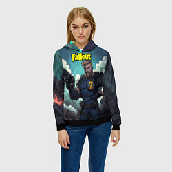 Толстовка-худи женская Fallout седьмой, цвет: 3D-черный — фото 2