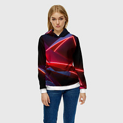 Толстовка-худи женская Neon laser red, цвет: 3D-белый — фото 2