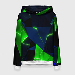 Толстовка-худи женская Neon tile green, цвет: 3D-белый