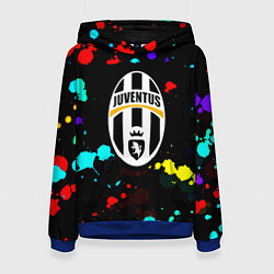 Женская толстовка Ювентус брызги красок неон
