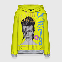 Толстовка-худи женская David Bowie 1973, цвет: 3D-меланж