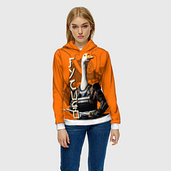 Толстовка-худи женская Гусидо - путь гуся, цвет: 3D-белый — фото 2