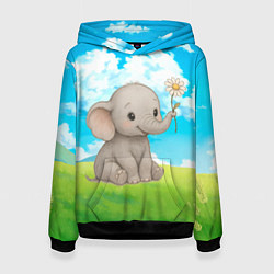 Женская толстовка Слоненок с цветочком