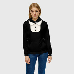 Толстовка-худи женская Девочка Уэнздей Аддамс, цвет: 3D-черный — фото 2