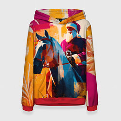 Женская толстовка Дед Мороз на коне