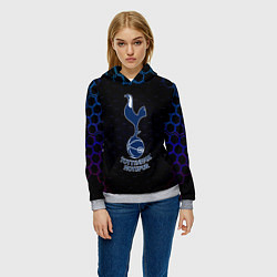 Толстовка-худи женская ФК Тоттенхэм соты, цвет: 3D-меланж — фото 2