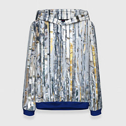 Толстовка-худи женская Новогодний дождик, цвет: 3D-синий