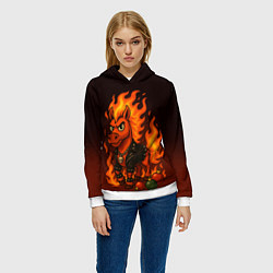 Толстовка-худи женская Огненный конь 26, цвет: 3D-белый — фото 2
