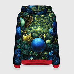 Женская толстовка Новогодние шарики на елке