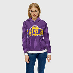 Толстовка-худи женская NBA Los Angeles Lakers, цвет: 3D-белый — фото 2