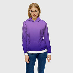 Толстовка-худи женская The color is purple, цвет: 3D-белый — фото 2