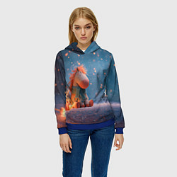 Толстовка-худи женская Игрушечная лошадка 2026, цвет: 3D-синий — фото 2