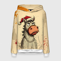 Женская толстовка Задумчивая лошадь