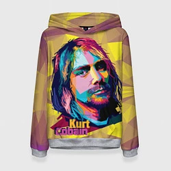 Толстовка-худи женская Kurt Cobain: Abstraction, цвет: 3D-меланж