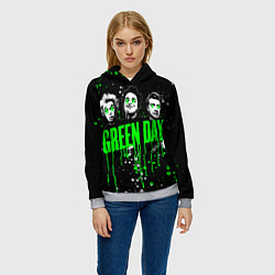 Толстовка-худи женская Green Day: Acid Colour, цвет: 3D-меланж — фото 2