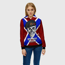 Толстовка-худи женская Череп: Морская пехота, цвет: 3D-черный — фото 2