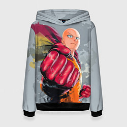 Толстовка-худи женская One Punch Man Fist, цвет: 3D-черный