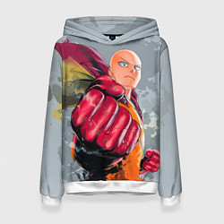 Толстовка-худи женская One Punch Man Fist, цвет: 3D-белый