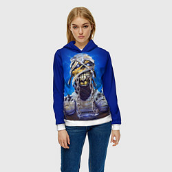 Толстовка-худи женская Iron Maiden: Mummy, цвет: 3D-белый — фото 2