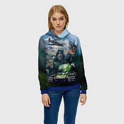 Толстовка-худи женская За родину, цвет: 3D-синий — фото 2