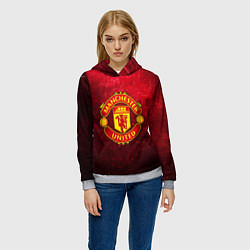 Толстовка-худи женская Манчестер Юнайтед, цвет: 3D-меланж — фото 2