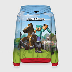 Толстовка-худи женская Minecraft Rider, цвет: 3D-красный