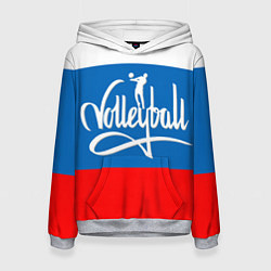 Толстовка-худи женская Волейбол 27, цвет: 3D-меланж