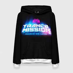 Толстовка-худи женская Trancemission: Trance we love, цвет: 3D-белый